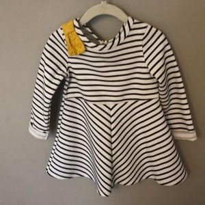 Navy blue and white striped dress